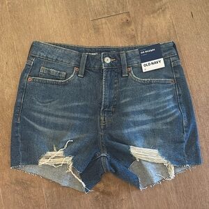 Old Navy Distressed Dark Blue Denim Jean Shorts